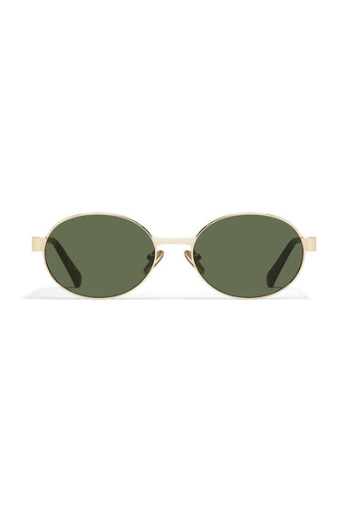Quay Anyways in Gold/Green — Front view