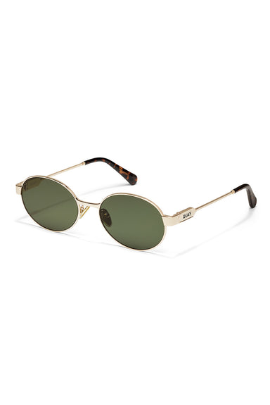 Quay Anyways in Gold/Green — Side view