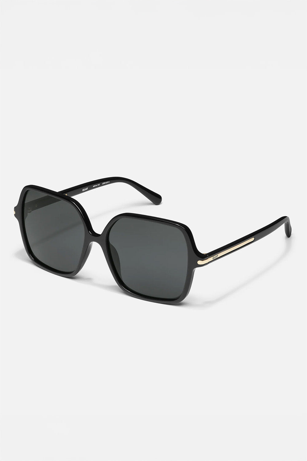 Quay Press Tour in Black/Smoke — Quarter view