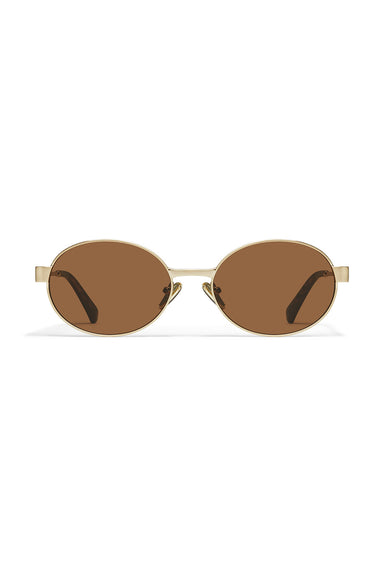 quay anyways brushed gold brown front