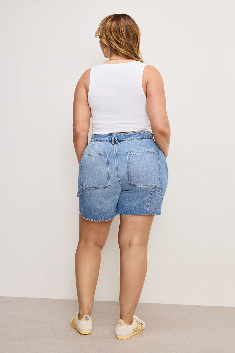 Good American - Carpenter Long Shorts - Indigo - Plus Back