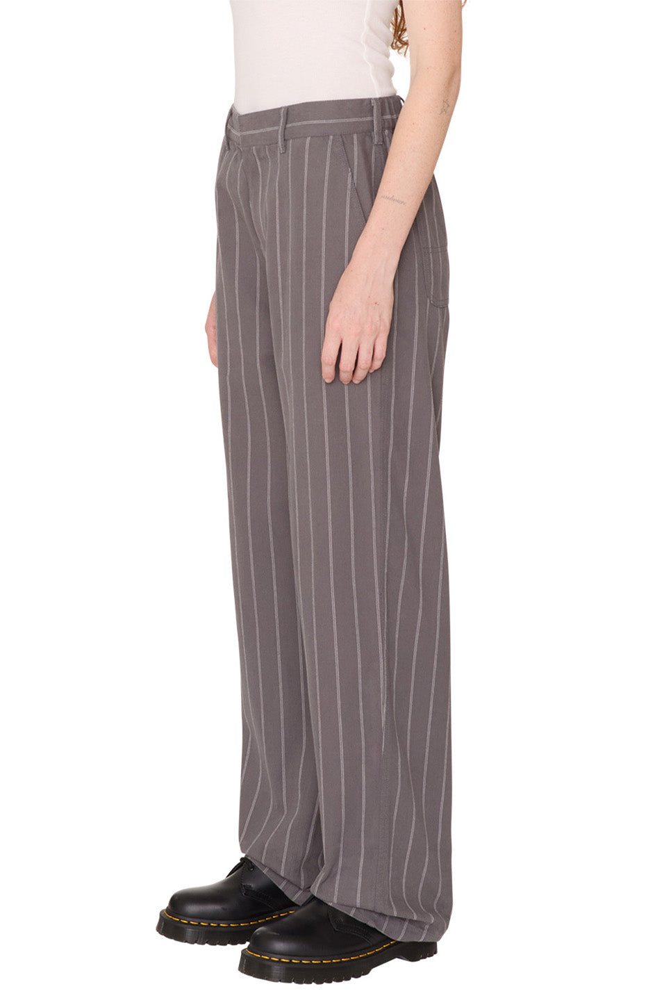 Obey - Mystery Stripe Carpenter Pant - Dark Grey Multi - Side