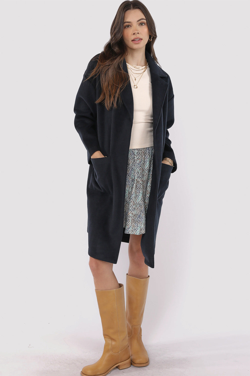 Sadie & Sage - Hayley Open Coat - Dark Navy