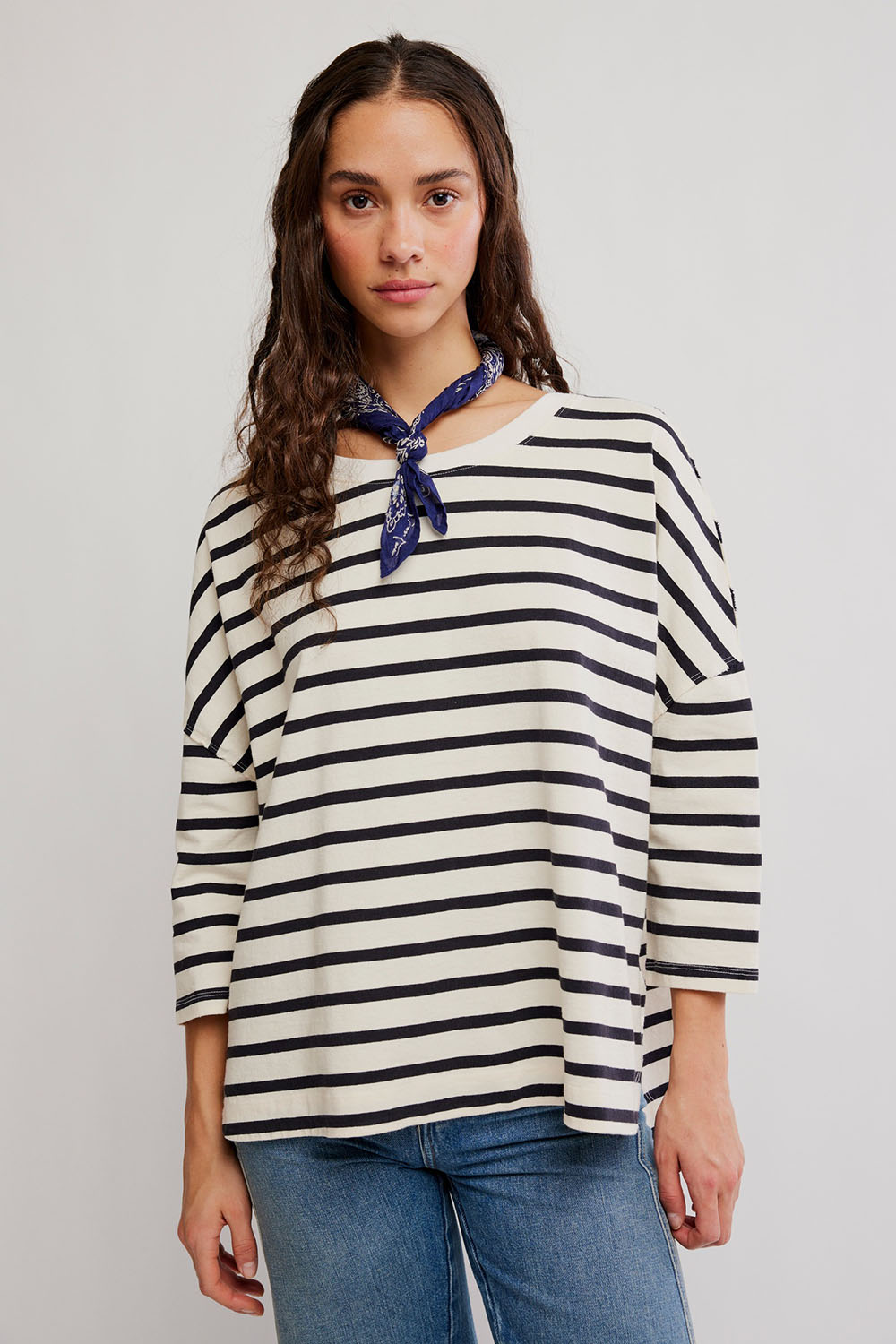Free People - 2 Sense Long Sleeve - Ivory Combo - Front