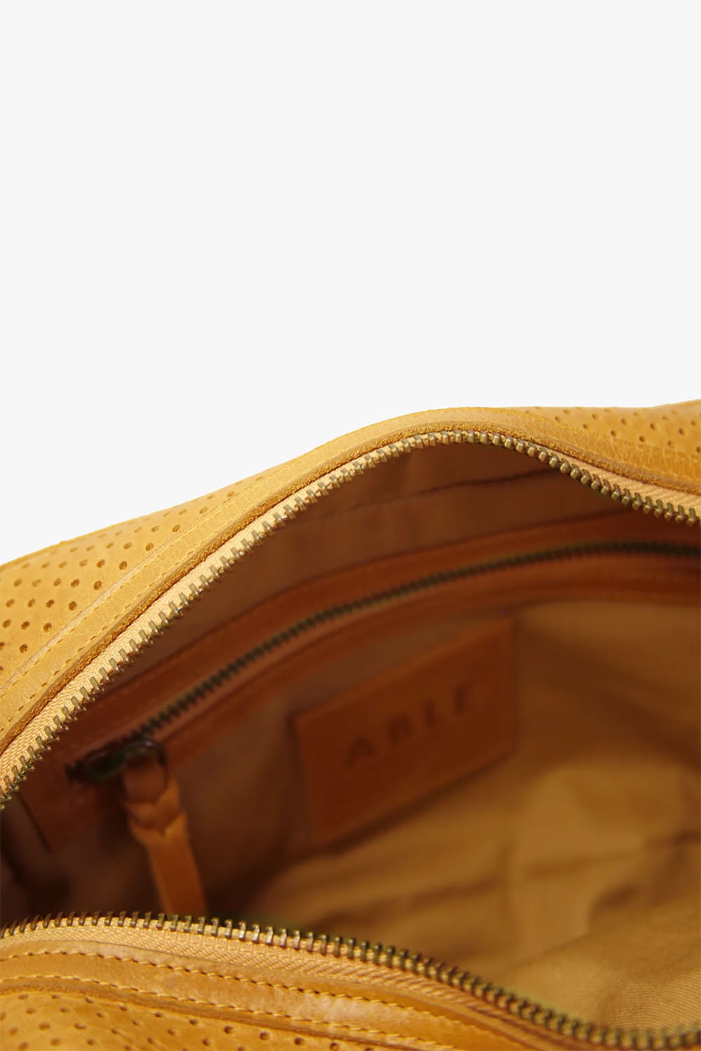 Able - Medium Zipper Crossbody - Perforated Cognac - Inside