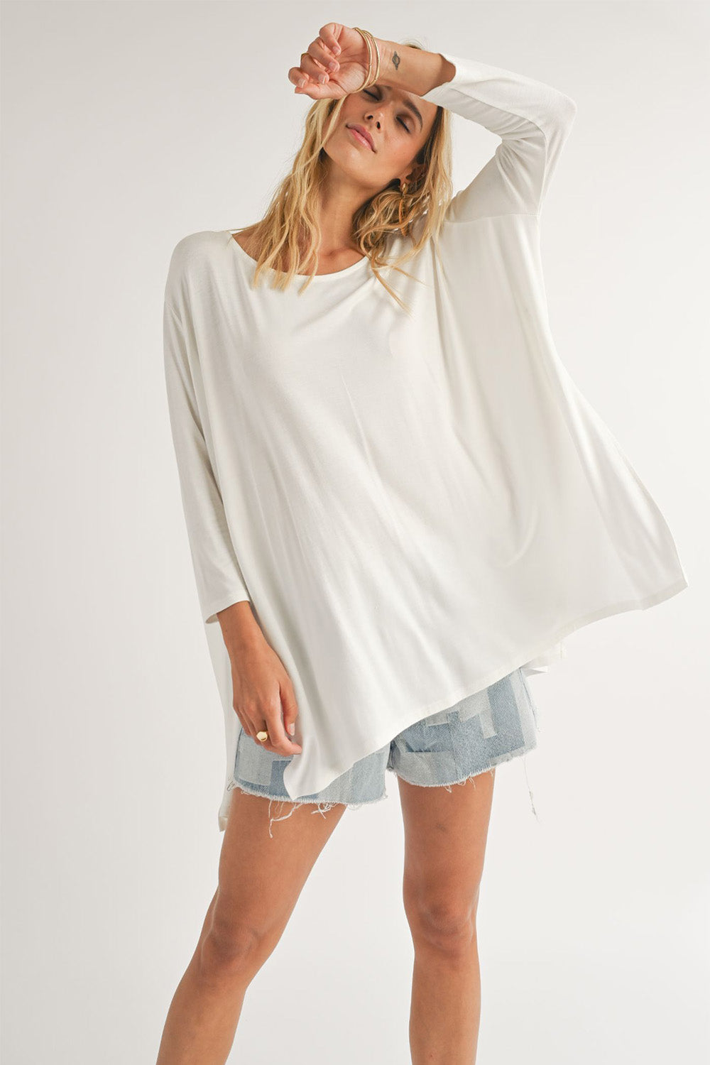 Sadie & Sage - Vacay 3/4 Sleeve Top - Ivory