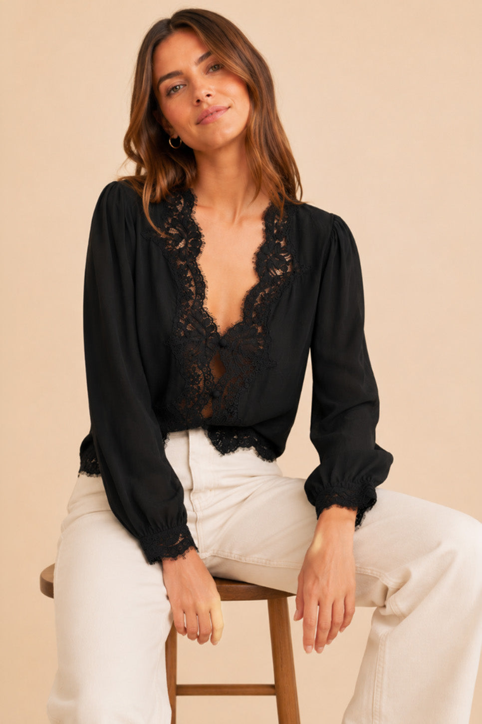 Reset By Jane Juliette Top in Black — Model view