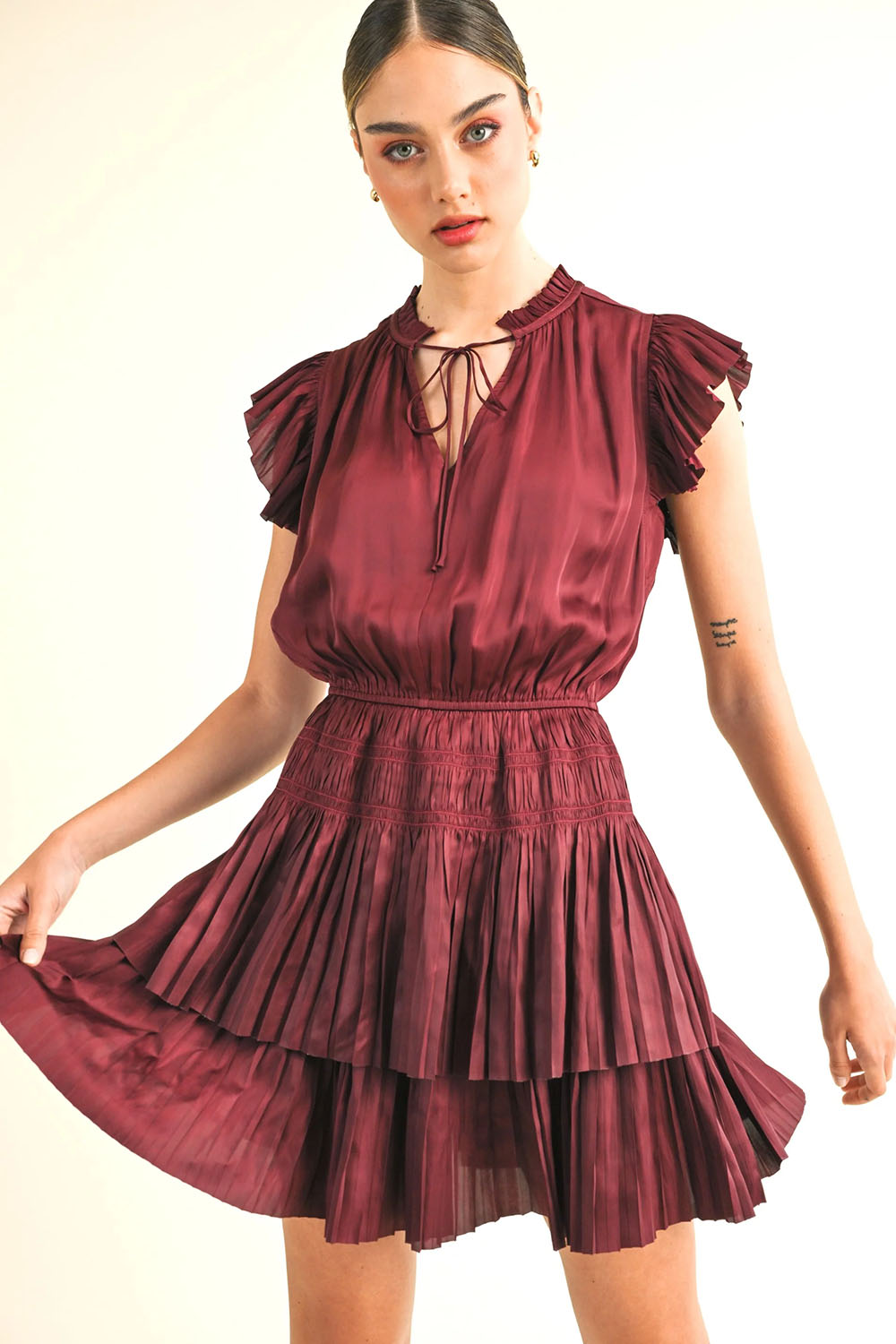 Reset by Jane - Gabrielle Dress - Wine - Front