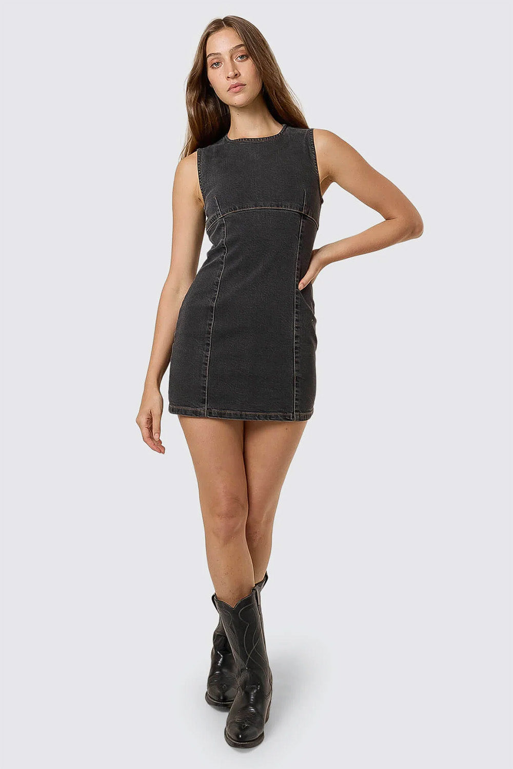 Thrills - Night Shift Mini Dress - Ash Black