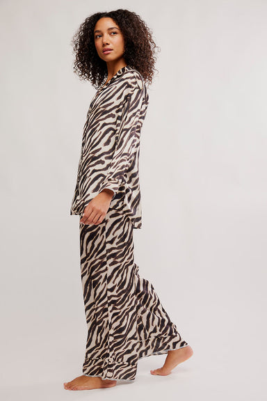 Free People - Dreamy Days Pajama Set - Tea Combo Zebra - Side