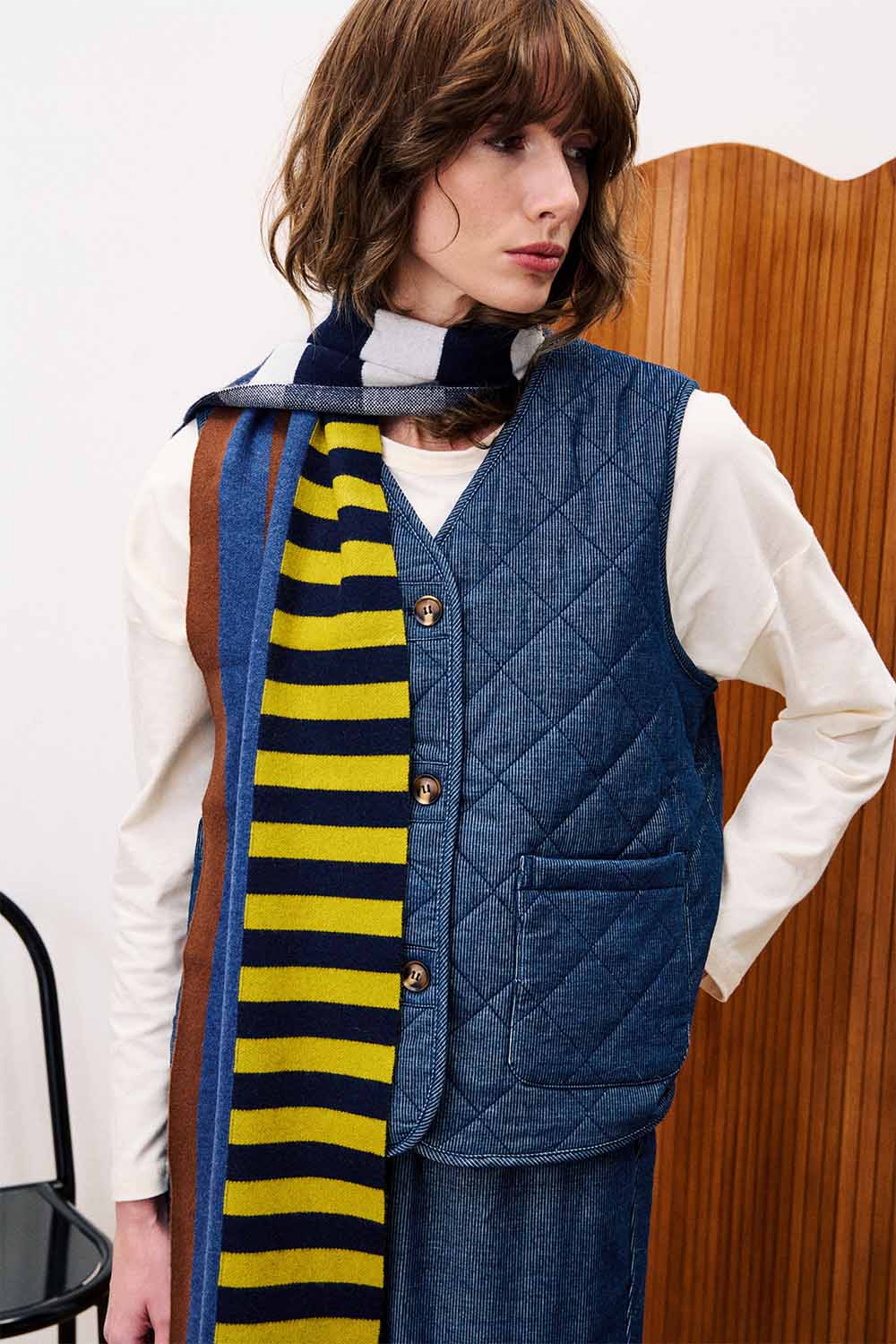 FRNCH - Baudelaire Vest - Bleu Jean