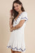 Sadie & Sage - Timeless Embroidered Mini Dress - White - Side