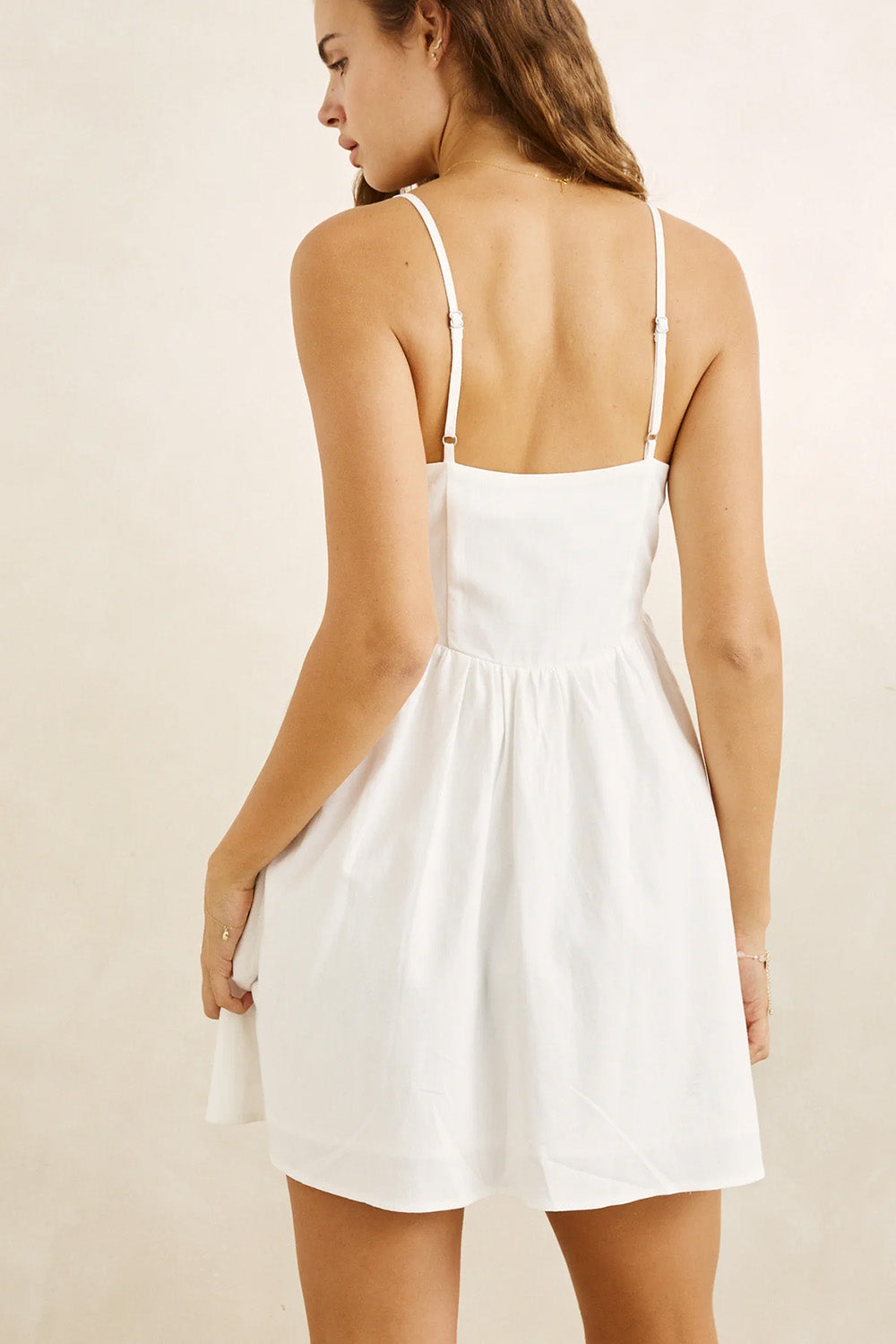 rhythm-annabelle-gathered-mini-dress-white-back