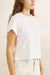 Rhythm Bennie Pointelle Tee in White — Side view