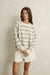 Rhythm Distant Shores Striped Sweater in Baby Blue — Front view