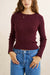 Rhythm Essential Long Sleeve Knit Top in Wine — Front view