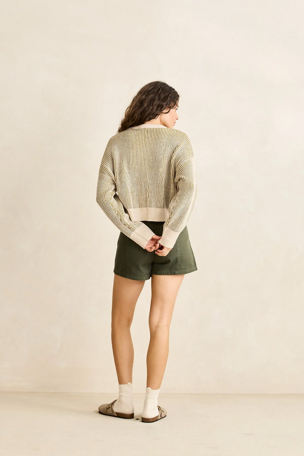 Rhythm High Tide Cardigan in Sweet Pea — Back view