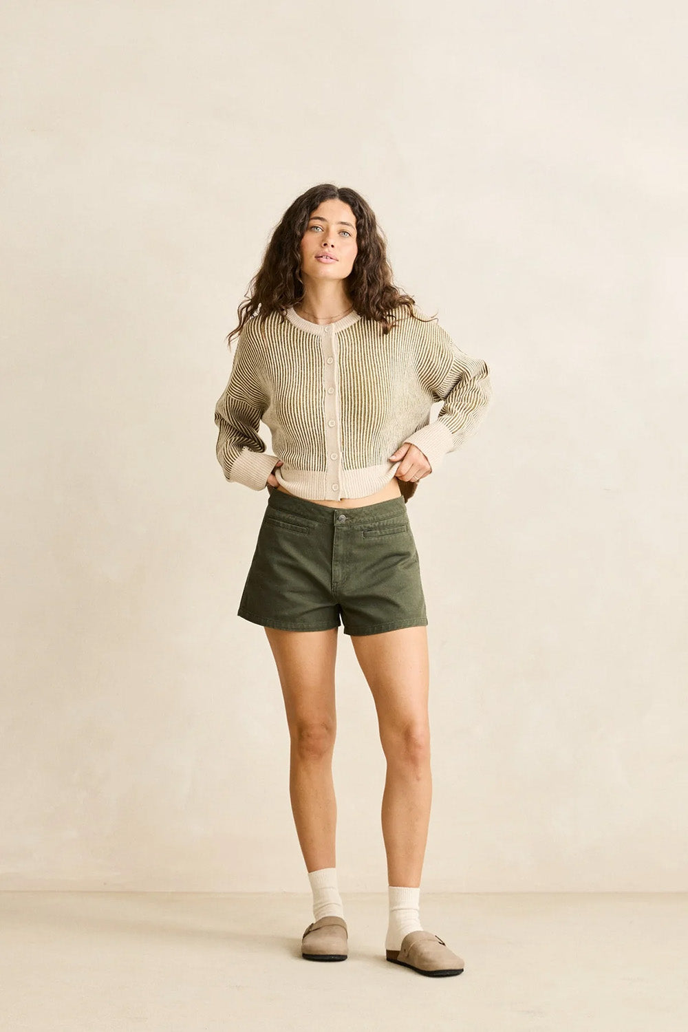 Rhythm High Tide Cardigan in Sweet Pea — Full-body view