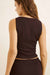 Rhythm Indie High Neck Tank in Chocolate — Back view