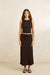 Rhythm Indie Maxi Skirt in Chocolate — Full-body view