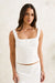 Rhythm Lia Broderie Top in White — Front view