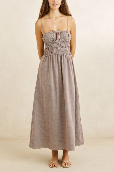 rhythm-london-check-midi-dress-chocolate-front