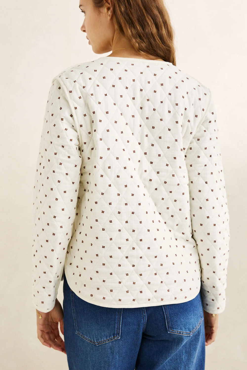 Rhythm London Check Reversible Jacket in Chocolate — Back view, reverse side