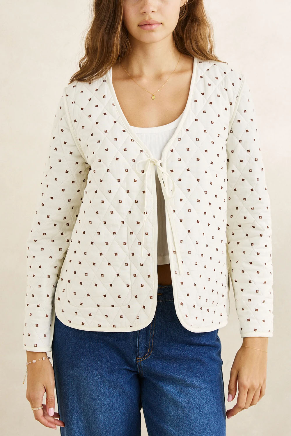 Rhythm London Check Reversible Jacket in Chocolate — Front view, reverse side
