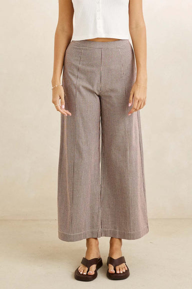 rhythm-london-check-wide-leg-pant-chocolate-front