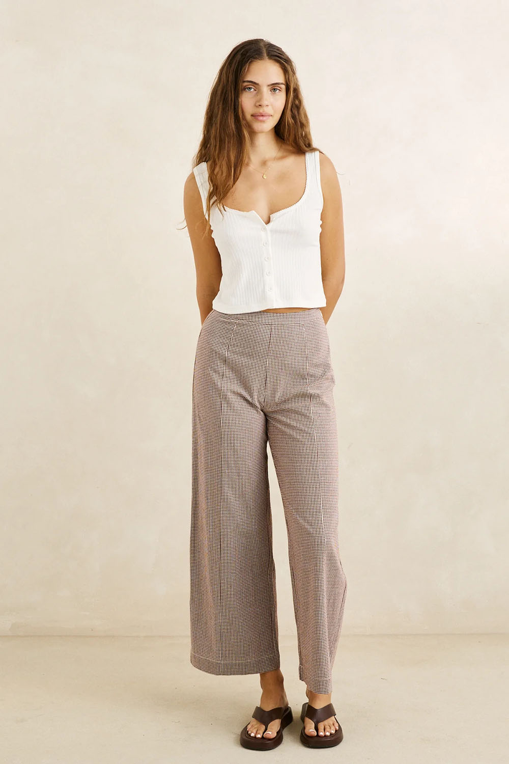 rhythm-london-check-wide-leg-pant-chocolate