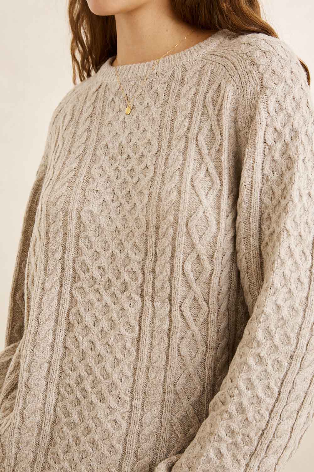 Rhythm Mohair Oceanside Knit in Sand — Knit detail view