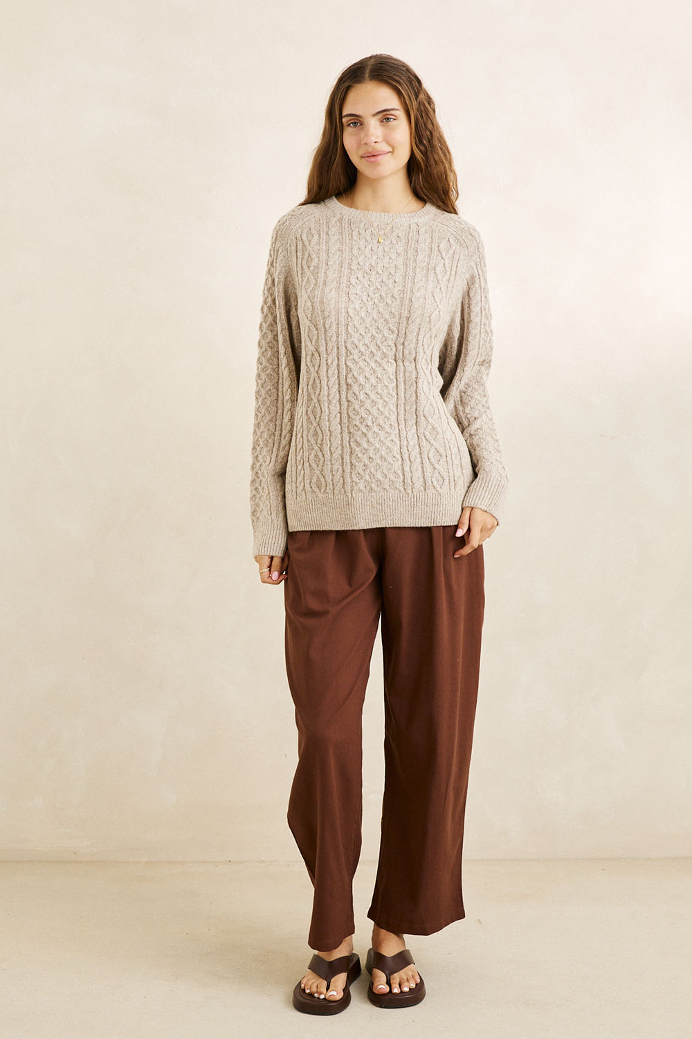 Rhythm Mohair Oceanside Knit in Sand — Full-body view