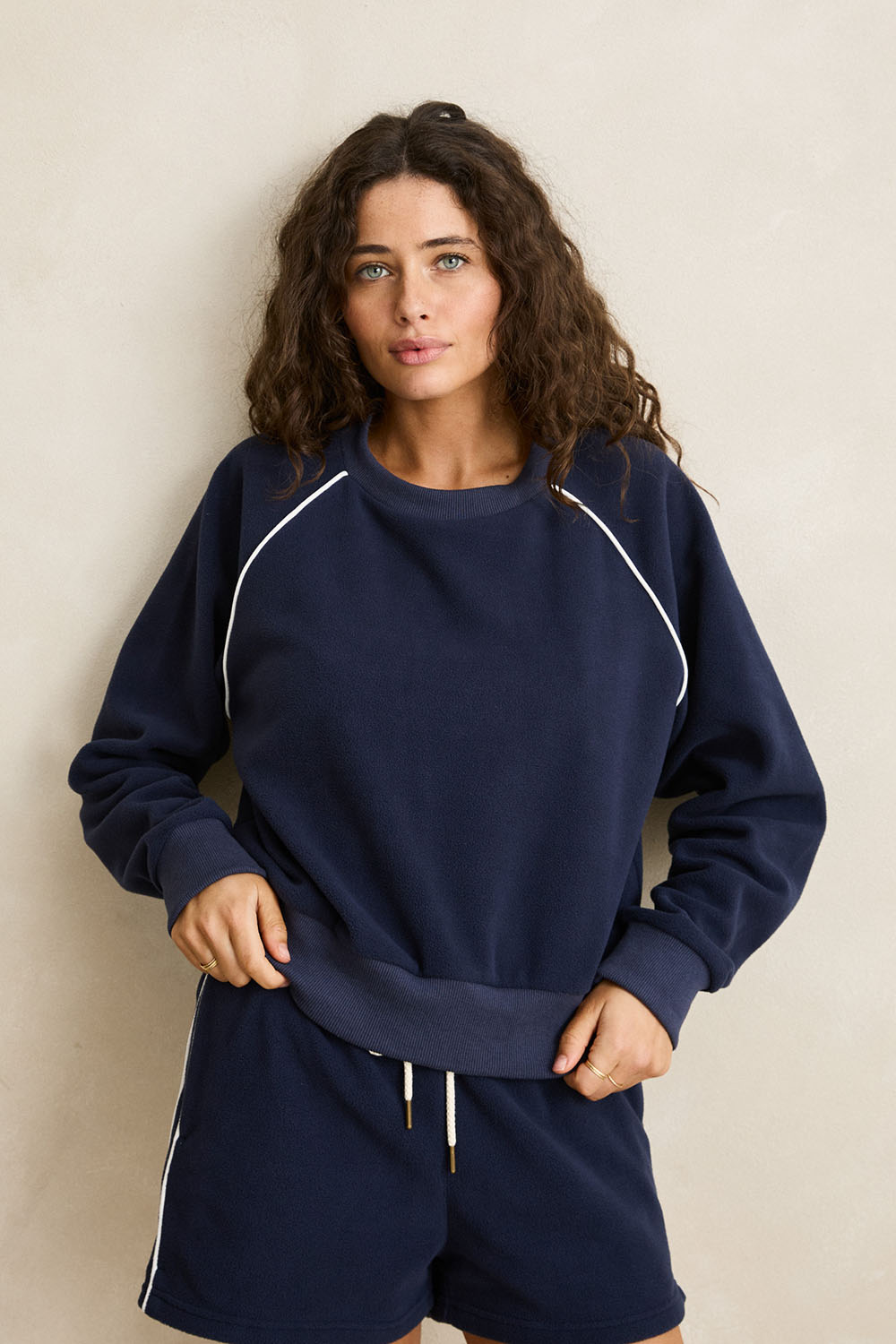 Rhythm Pipe Polar Crewneck in Ocean — Front view