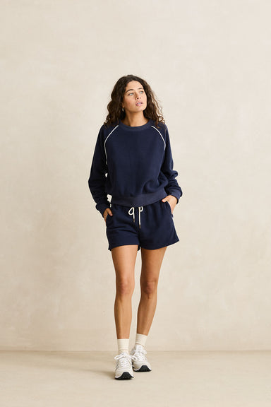 Rhythm Pipe Polar Fleece Short in Ocean — Front view