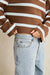 Rhythm Rugby Polo Knit Sweater in Brown — Hem detail view