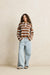 Rhythm Rugby Polo Knit Sweater in Brown — Full-body view