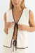 Rhythm - Adele Contrast Longline Knit Vest - Cream - Front
