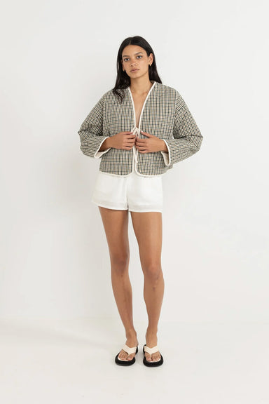 Rhythm - Antibes Plaid Quilted Jacket - Olive