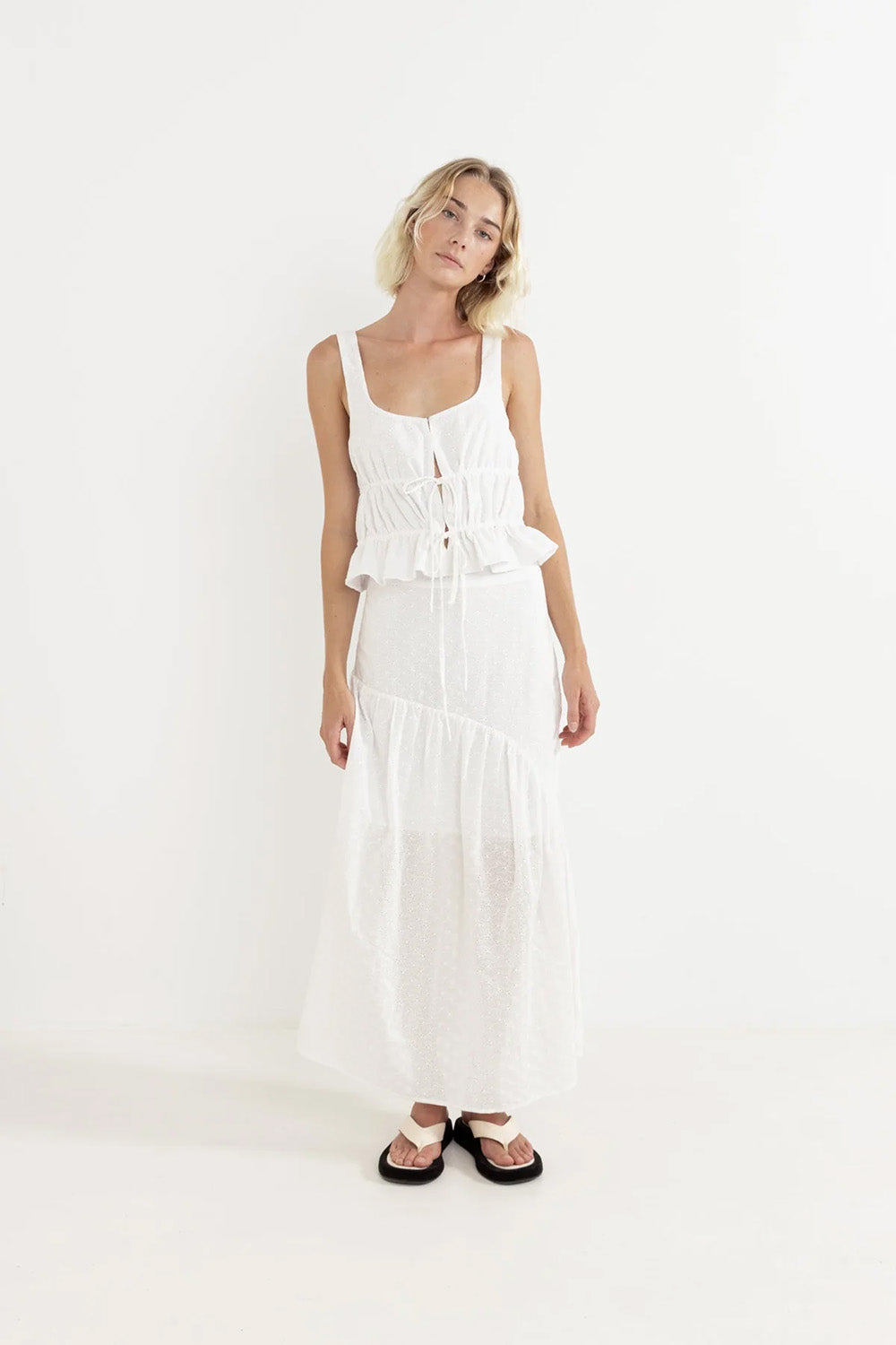 rhythm bailey broderie skirt white