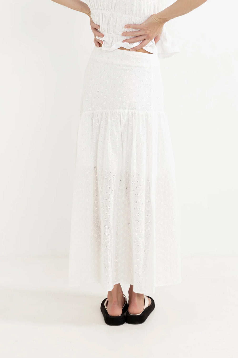 rhythm bailey broderie skirt white back