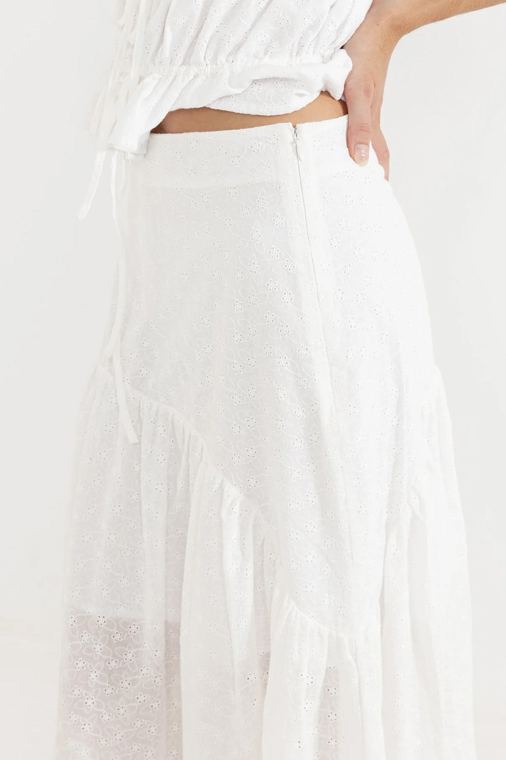 rhythm bailey broderie skirt white detail