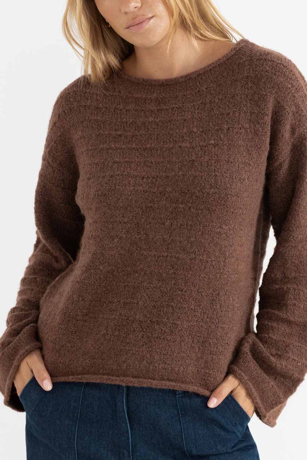 rhythm baklava knit chocolate front