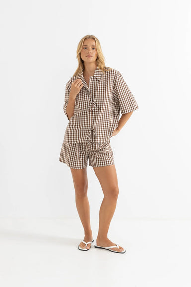 rhythm birdie gingham short brown