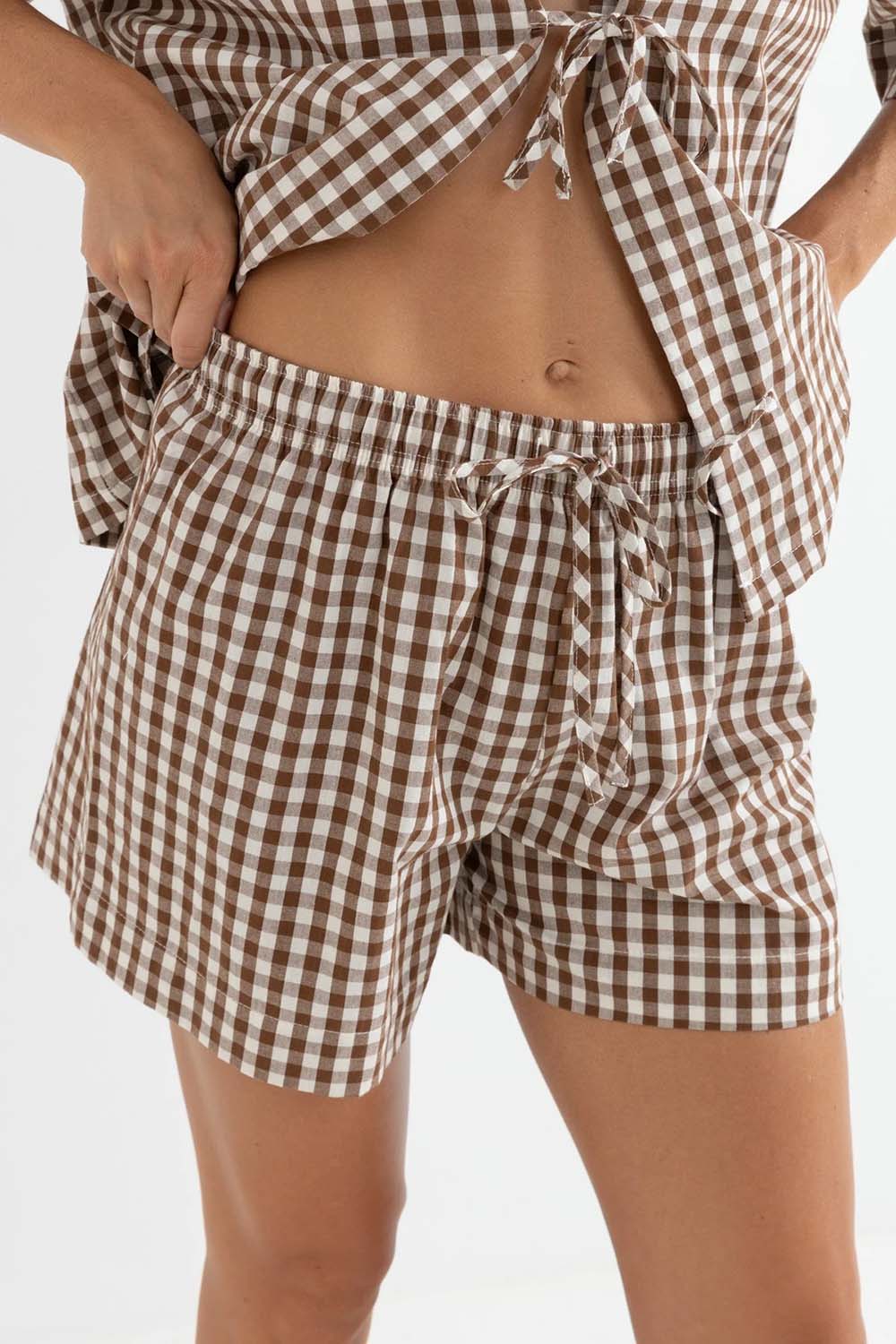 rhythm birdie gingham short brown profile
