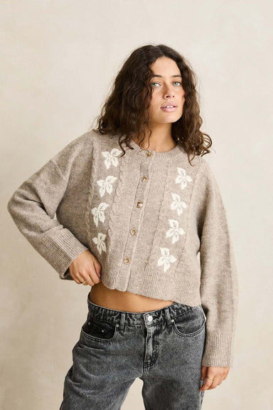 rhythm blanca floral cardigan natural