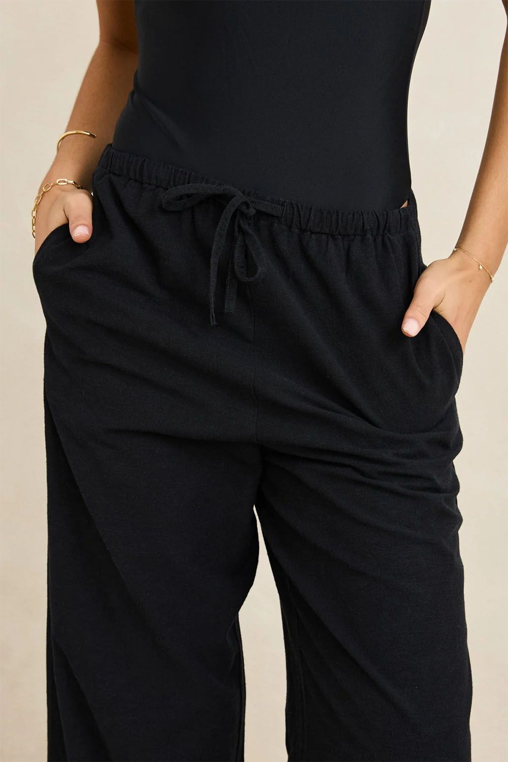 rhythm classic drawstring pant black detail
