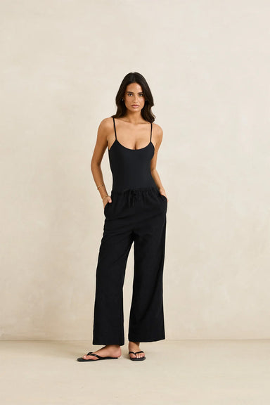 rhythm classic drawstring pant black front