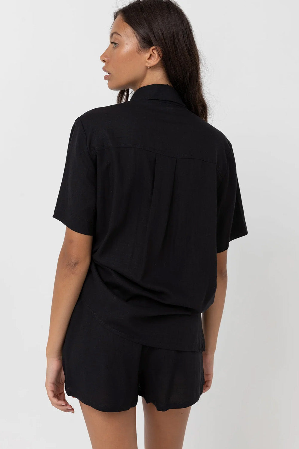 rhythm classic lounge shirt black back