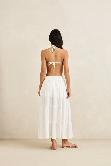 rhythm classic tiered maxi skirt white back