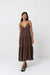 rhythm classic tiered midi dress chocolate